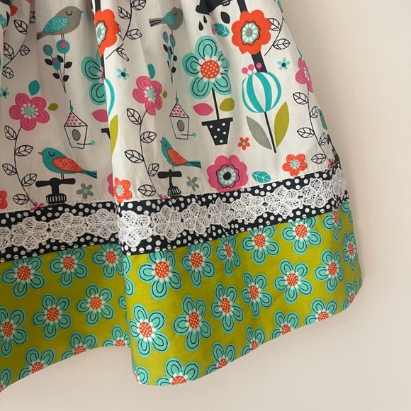 JELLY THE PUG NWT Whimsical Mixed Prints Cottagecore Peter Pan Collar Dress - Picture 2 of 4